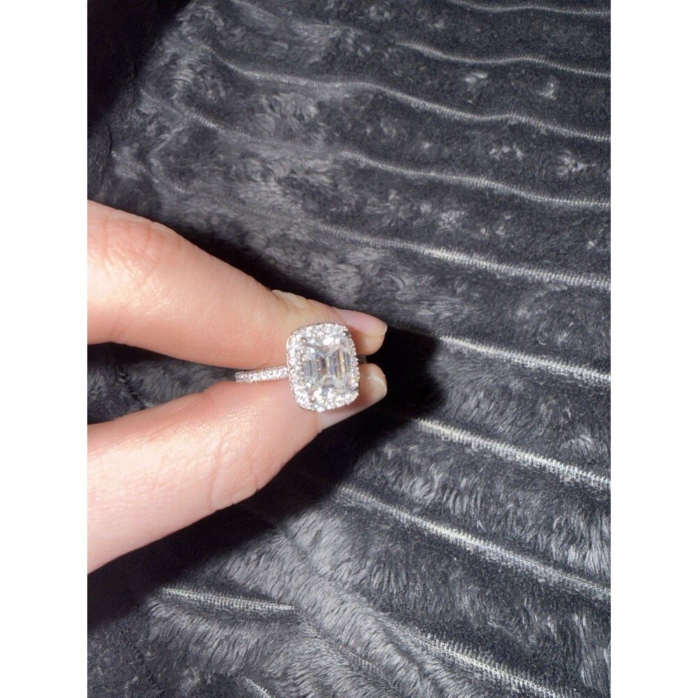 Moissanite Engagement Ring 5.19 CTW D VVS Size 9 Sterling Silver